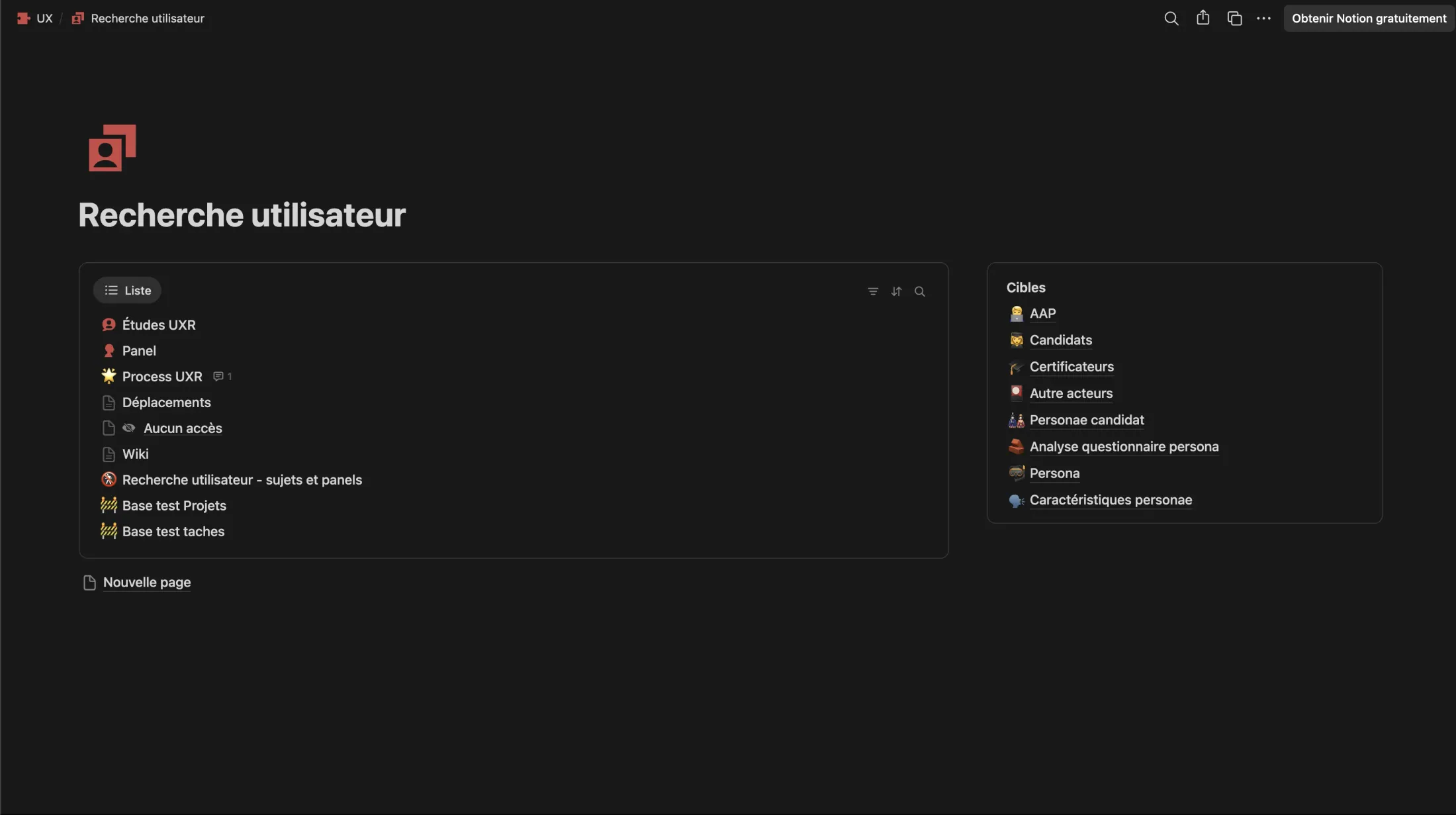 Hub Recherche Utilisateur
